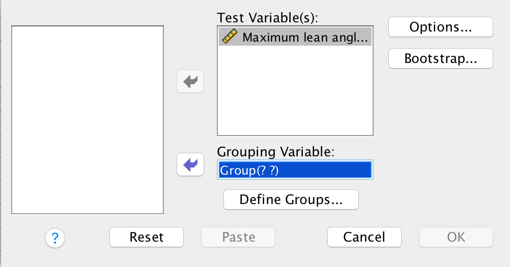 Entering the variables.