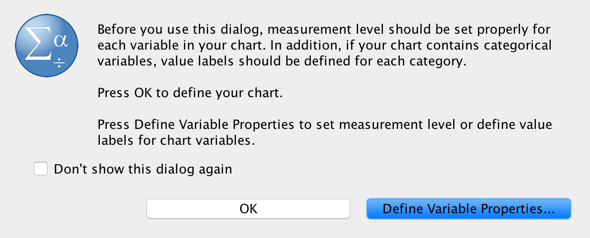 The warning after selecting Graphs.