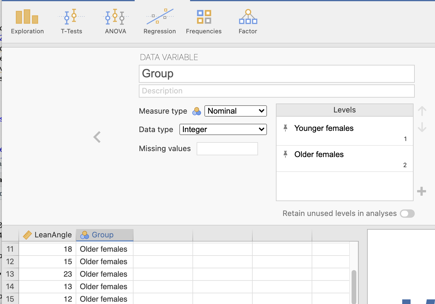 Describing the qualitative variable.